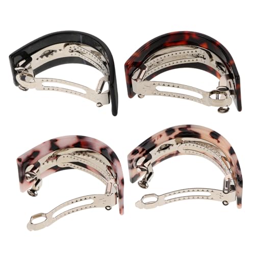 VILLFUL 4 Stück Teiliges Haarklammern Halbkreis Haarspangen aus Acetat Stilvolle Federverschluss Clips für Damen Modische Ponytail Halter Leicht und Vintage für Party und VILLFUL 4 Stück Teiliges Haarklammern Halbkreis Haarspangen aus Acetat Stilvolle Federverschluss Clips für Damen Modische Ponytail Halter Leicht und Vintage für Party und von VILLFUL