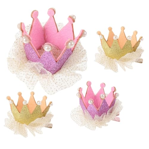 VILLFUL 4 Stück Teiliges Haarspangen Krone Design Haarschmuck Leicht Sicher Komfortabel für Mädchen Party Festival Geeignet Zufällige Farbe Zufällige Farbe von VILLFUL