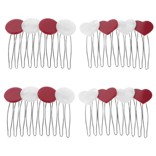 VILLFUL 4 Stück Teiliges Herzförmige Acetat Haarspangen Niedliche Unsichtbare Klemmen mit Fester Haftung Rutschfestes Design für Mädchen und Teens für Alltag und Valentinstag von VILLFUL