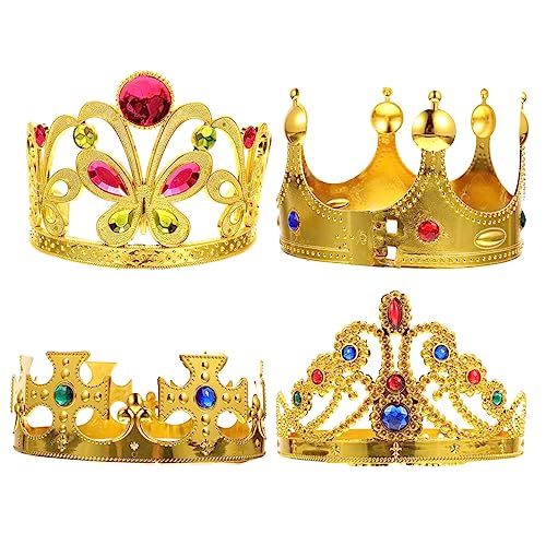 VILLFUL 4 Stück Teiliges Kindergeburtstags Krone mit Funkelnden Strasssteinen Leichter Haarschmuck für Mädchen Langlebig und Auffällig für Geburtstagsfeier und Kostümspiel von VILLFUL