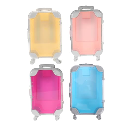 VILLFUL 4 Stück Teiliges Mini Koffer Kosmetik Organizer Tragbarer Aufbewahrungsbehälter Klar Kunststoff Eyelash Packaging Box Für Reise Party Geschenkbox Elegant Leicht von VILLFUL