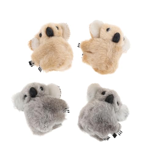 VILLFUL 4 Stück Teiliges Plüsch Koala Haarspangen Weiche Haarklammern für Frauen und Mädchen Langlebige und Kreative Haarklammer Rutschfestes Haarstyling Zubehör Stilvolle Haarklammern von VILLFUL
