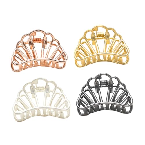 VILLFUL 4 Stück Teiliges Schlichte Goldfarbene Metall Haarspangen mit Klammerfunktion Langlebige Leichte Legierung Geeignet für Dünnes und Dickes Haar Modischer Haarschmuck für Damen und von VILLFUL