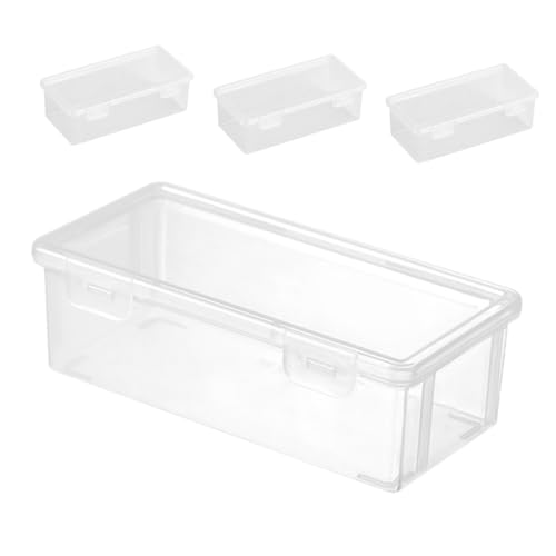 VILLFUL Durchsichtige Bleistiftbox Aus Kunststoff Stapelbar Mit Druckknopfverschluss Großes Fassungsvermögen Schreibwaren-Organizer Für Büro Und Schule von VILLFUL