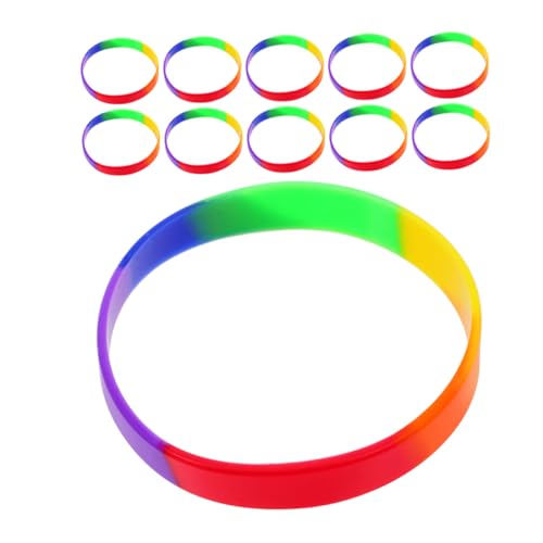 VILLFUL 42 Stück Teiliges Bunte Silikonarmbänder Elastisch Weich Angenehm für Pride Feiern Festivals Events Geeignet für Damen von VILLFUL