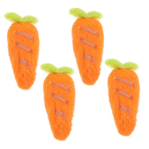 VILLFUL 4stücke Filzkarottenornamente Diy-zubehör Osterdeko Karotten Aus Wollfilz Filzornament Broschenzubehör Handwerk Cartoon von VILLFUL