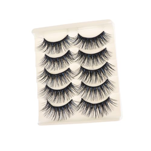 VILLFUL 5 Paare Exaggerated Fake Eyelashes Lange Dicke Künstliche Wimpern aus Hochwertiger Faser Schwarzes Wimpernset für Dramatisches Make Up Wiederverwendbar für Frauen und Besondere von VILLFUL