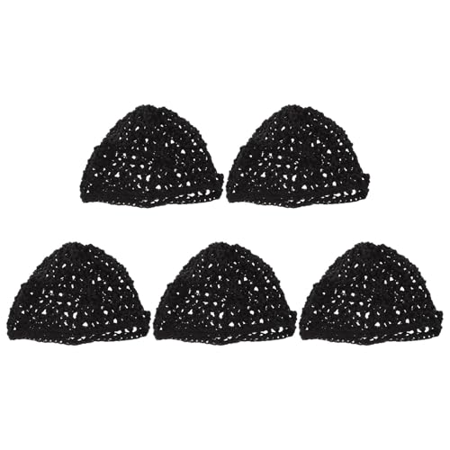 VILLFUL 5 Stück Teiliges Haarnetz aus Elastischem Maschenartigem Strickmaterial für Damen Bequemes Fest Sitzendes Häkel haarnetz Geeignet für Verschiedene Frisuren und Täglichen Gebrauch von VILLFUL