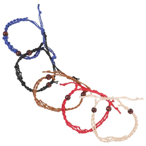 VILLFUL 5 Stück Teiliges Handgefertigte Verstellbare Geflochtene Armbänder aus Seil und Dekoratives Netzdesign Flexibler Damen Schmuck Komfortabel und Robust für Vielseitigen Stil von VILLFUL