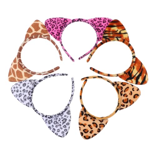 VILLFUL 5 Stück Teiliges Leoparden Katzenohren Haarreif Tierohren Kopfband für Karneval Kostümparty Bühnenauftritt Bunte Mischung Verarbeitet Auffälliges Partyzubehör von VILLFUL