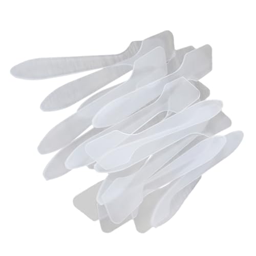 VILLFUL 50 Stück Teiliges Transparentes Makeup Spatula Kunststoff Kosmetikspatel für DIY Gesichtscreme Applikation und Probenentnahme und Handlich für Damen und Mädchen von VILLFUL