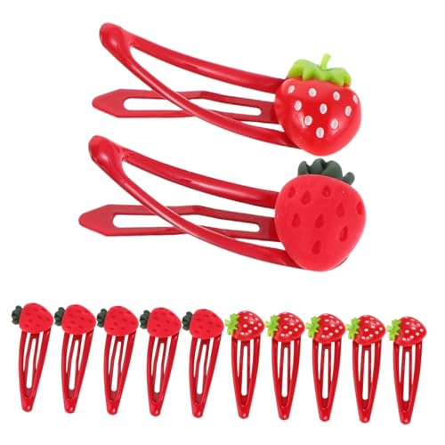 VILLFUL 6 Paare Erdbeer Haarspangen Metall Haarklammern Süße Früchte Haarschmuck für Mädchen Kleinkinder Teens Leicht Sicher Hautfreundlich Niedliche Haarclips von VILLFUL