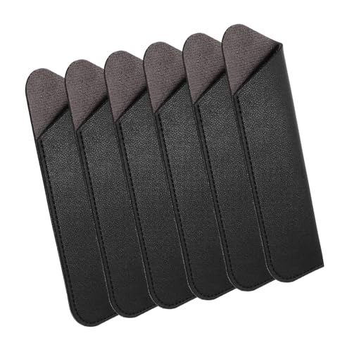 VILLFUL 6 Stück Futteral für Füllfederhalter aus Schwarzem PU Leder Tragbare und Schützende Stiftetuis Eleganter Schreibgeräte Schutz für Schule und Büro von VILLFUL