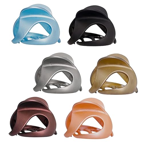VILLFUL 6 Stück Haarklammern Kreative Dusch Haarspangen für Damen Rutschfeste Haaraccessoires Blau Schwarz Braun Orange und Khaki für Alltag und Besondere Anlässe von VILLFUL