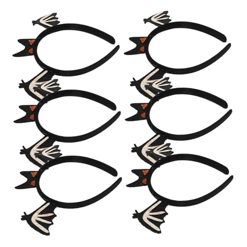 VILLFUL 6 Stück Halloween-kopfschmuck Fledermaus Stirnband Halloween-stirnband Cosplay-haarreifen Schwarz Glitzerpulver von VILLFUL