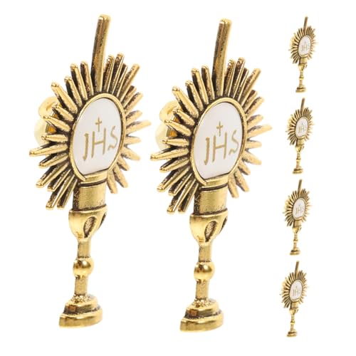VILLFUL 6 Stück Religiöse Brosche Andenken zur Erstkommunion katholische Erstkommunion Umhang Brosche Kelchnadel für die heilige Kommunion Kelch-Krawattennadel Zinklegierung Golden von VILLFUL