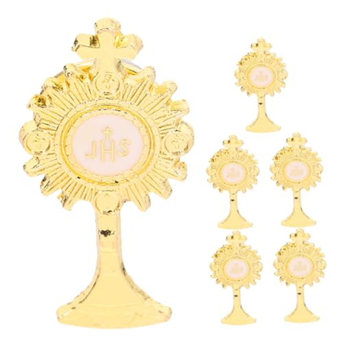 VILLFUL 6 Stück Religiöse Brosche Erstkommunion Partybedarf religiöse Krawattennadel religiöse Partygeschenke katholische Partygeschenke Ihs Revers Pin Zinklegierung Gelb von VILLFUL