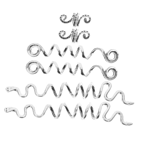 VILLFUL 6 Stück Teiliges Dreadlock Schmuck für Damen Haarschmuck für Zöpfe Silberne Spiralen Langlebig Modisch zum Flechten und Styling Auffälliges Haar accessoire von VILLFUL