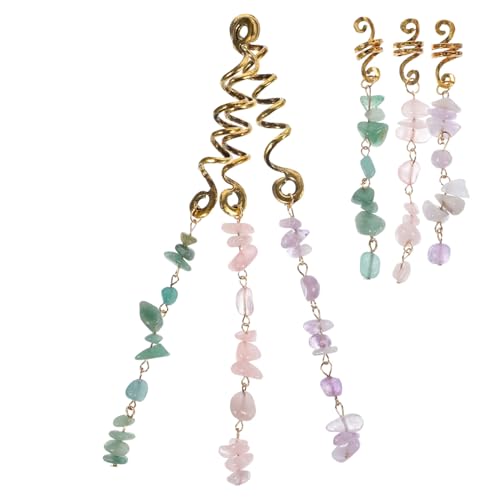 VILLFUL 6 Stück Teiliges Haarschmuck Zöpfe mit Bunten Perlenanhängern Dreadlock Charms Modische Haarpendants für Damen Geeignet für Party Alltag Geschenk an Frauen und Mädchen von VILLFUL