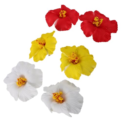 VILLFUL 6 Stück Teiliges Hawaiianische Hibiskusblüten Haarklammern Leichte Schonende Blumenhaarklammern für Damen Tropischer Kopfschmuck für Sommerurlaub Hochzeit und Party Boho VILLFUL 6 Stück Teiliges Hawaiianische Hibiskusblüten Haarklammern Leichte Schonende Blumenhaarklammern für Damen Tropischer Kopfschmuck für Sommerurlaub Hochzeit und Party Boho von VILLFUL