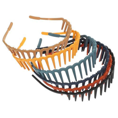 VILLFUL 6 Stück Teiliges Mädchen Haarbänder Kunststoff Haargummis mit Zähnen für Perfekten Sitz für Alltag Hochzeiten Partys und Fotoshootings in Verschiedenen Farben Gelb Blau Hellbraun von VILLFUL