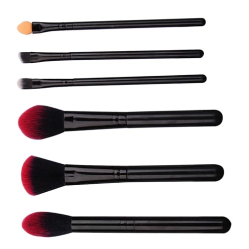 VILLFUL 6 Stück Teiliges Make up Pinsel Rot mit Weichen Borsten Tragbar und Leicht für Lidschatten Foundation und Puder Praktisches Professionelles Kosmetik tool für Damen von VILLFUL