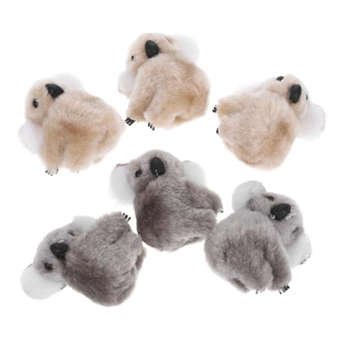 VILLFUL 6 Stück Teiliges Plüsch Koala Haarklammern Weiche Kleine Haarspangen für Mädchen Niedliche Cartoon Seitenclips Bequemes Haarschmuck Alltag Geburtstag Cosplay und von VILLFUL