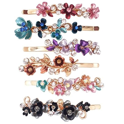 VILLFUL 6 Stück Teiliges Retro Metall Haarspangen mit Blumenmotiv Langlebige Kupfer Haarnadeln für Frauen und Mädchen Stabile Haarklammern für Verschiedene Frisuren Farbenfrohe von VILLFUL