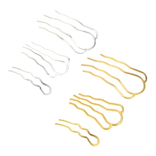 VILLFUL 6 Stück Teiliges U förmiges Haarnadeln aus Rostfreiem Leichte Haarstäbchen für Damen Einfach Einzufügen Vintage Stil Geeignet für Dutt und Dekorative Haarfrisuren Zufällige Farbe von VILLFUL