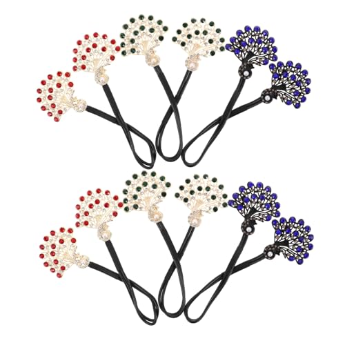 VILLFUL 6 Stück Teiliges Vintage Haarklammern mit Pfauenmuster Strassbesetzte Verdrehte Haarklammern für Brötchen Langlebige Bequeme Haarspangen für Stilvolle Frisuren bei Frauen von VILLFUL