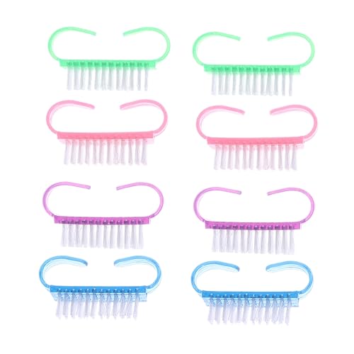 VILLFUL 8 Stück Teiliges Nagelreinigungsset Cleat Form Nagelpflege Werkzeug Staubbürste Kunststoffgriff für Maniküre Damen Mädchen von VILLFUL