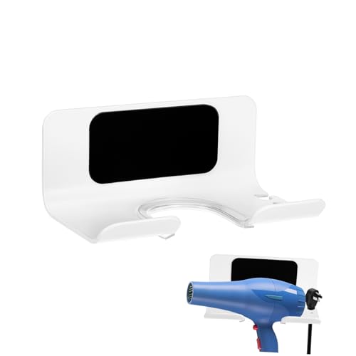 VILLFUL Aluminium Wandhalterung Haartrockner Halterung Bohren Robuster Haartrocknerständer für Badezimmer Moderner Haarstyling Organizer Platzsparend und Langlebig von VILLFUL