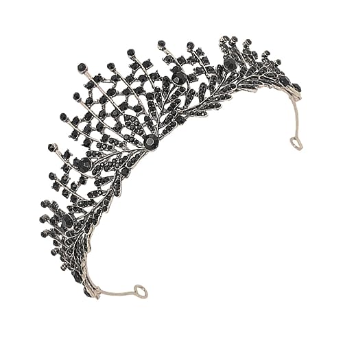 VILLFUL Barock Brautkrone Schwarz Hochzeit Tiara Kopfschmuck Damen für Party Fest Feier von VILLFUL