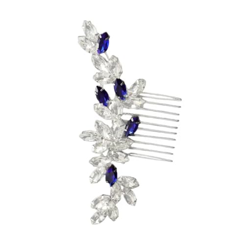 VILLFUL Blauer Brautschmuck Haarkamm mit Funkelnden Rhinestones Legierter Seitenkamm für Braut und Brautjungfern Hochzeits Accessoire für Besondere Anlässe und Feiertage von VILLFUL