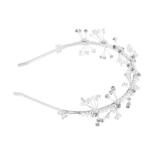 VILLFUL Blumenkrone Haarreif mit Kunstperlen Prinzessin Haarschmuck für Mädchen Kommunion Geburtstag Hochzeit Fotoshooting Vielseitiges Stirnband für Festliche Anlässe von VILLFUL