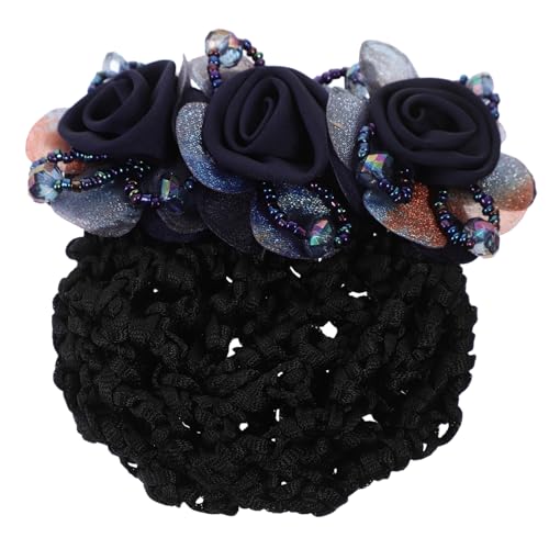 VILLFUL Blumiges Haarnetz Dutt Halter Elegant mit Blumen Haarnetz Clip Damen Haarschmuck für Arbeit und Alltag Passend für Krankenschwestern Servicekräfte Teenager von VILLFUL