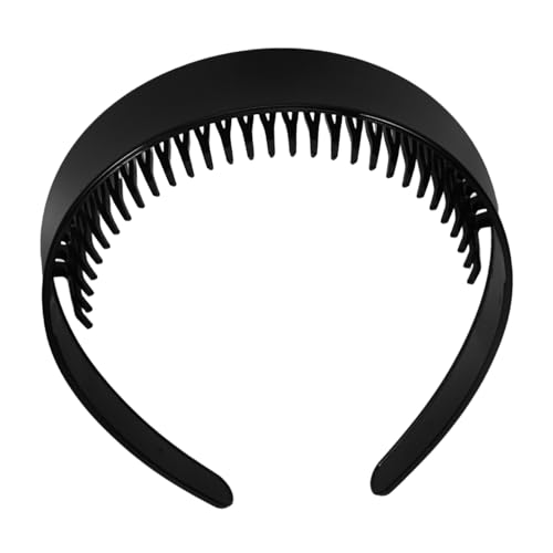 VILLFUL Breiter Schwarzer Haarreif für Damen Komfortables Modisches Haarband mit Zähnen für Verschiedene Frisuren und Anlässe für Mühelose Stylings von VILLFUL