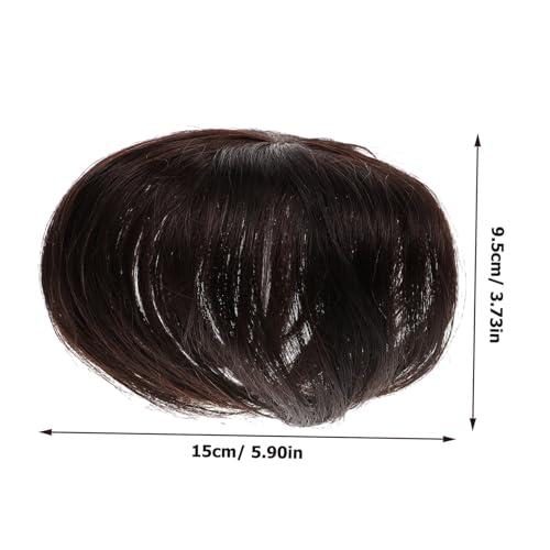 VILLFUL Damen Haar Topper Haarteil Glatt mit Clip Textur Atmungsaktiv Leicht und Bequem für Dünnes Haar und Graue Haare Abdeckung Natürliche Haarverlängerung Tiefbraun von VILLFUL