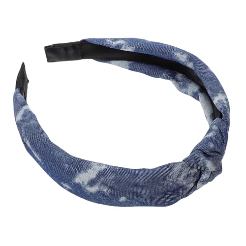 VILLFUL Denim Haarknoten Stirnband Damen Breit Elastisch Haarband Mädchen Vintage Print Kopfband von VILLFUL