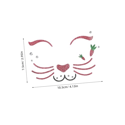 VILLFUL Easter Bunny Face Sticker Glitzer Temporär Kaninchen Make Up Aufkleber Party Cosplay Fasching Karneval Festliche Tiergesicht Deko Accessoire von VILLFUL