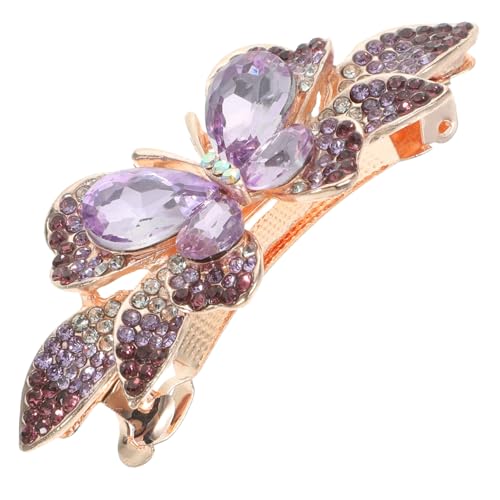 VILLFUL Elegante Haarklammer mit Kristallbesatz Frühling haarclip für Frauen Modisches Haarschmuck für Hochzeit Party und Alltag Violette Strass spange Stilvolles Haar accessoire von VILLFUL