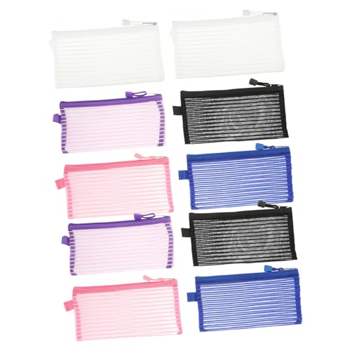 VILLFUL Aufbewahrungstasche Für Schreibwaren Netztasche Mit Reißverschluss Transparentes Federmäppchen Groß Kapazität Stiftetasche Für Organisation von VILLFUL