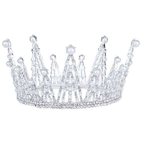 VILLFUL Große Vintage Krone Haarschmuck mit Kristallen Dekorative Braut Tiara für Damen und Mädchen für Hochzeit Geburtstag Abschlussball und Festliche Anlässe von VILLFUL