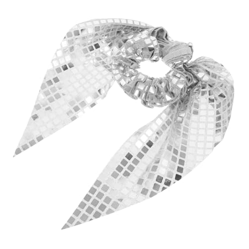 VILLFUL Großer Glitzernder Haargummi mit Schleifenband Elastischer Ponytail Halter mit Silbernen Pailletten Modisches Haarschmuck Accessoire für Mädchen Rutschfester Haarhalter für Schule VILLFUL Großer Glitzernder Haargummi mit Schleifenband Elastischer Ponytail Halter mit Silbernen Pailletten Modisches Haarschmuck Accessoire für Mädchen Rutschfester Haarhalter für Schule von VILLFUL