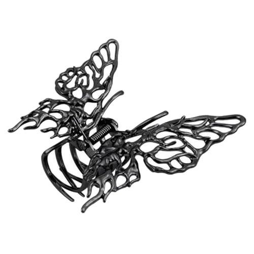 VILLFUL Großer Schmetterling Haarklammer Haarspange für Frauen Stabiler Haargriff Party Hochzeit Alltagsgebrauch Schwarz Robust Langlebig von VILLFUL
