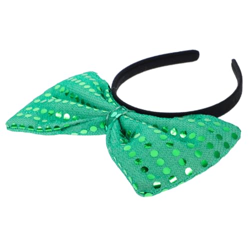 VILLFUL Großes Grünes Pailletten Stirnband mit Übergroßer Schleife Elastisches Haarschmuck für Frauen und Mädchen Modisches Haarband zum Festhalten Langer Haare Geeignet für Alltag und von VILLFUL