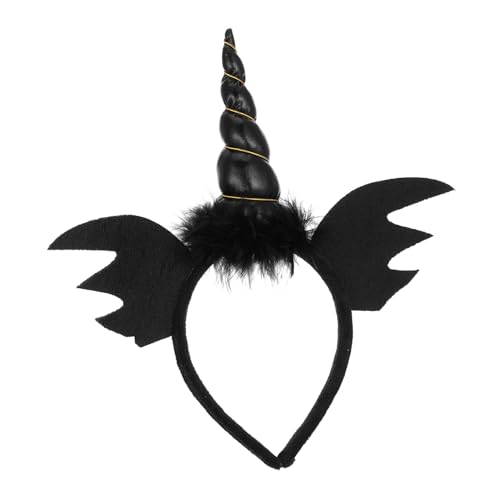 VILLFUL Halloween Einhorn Haarreif Erwachsene Einzigartiges Horn Design Kopfschmuck Leichter und Langlebiger Party Haarreifen für Kostüm und Karneval Schwarzer Zauberer Stirnband von VILLFUL