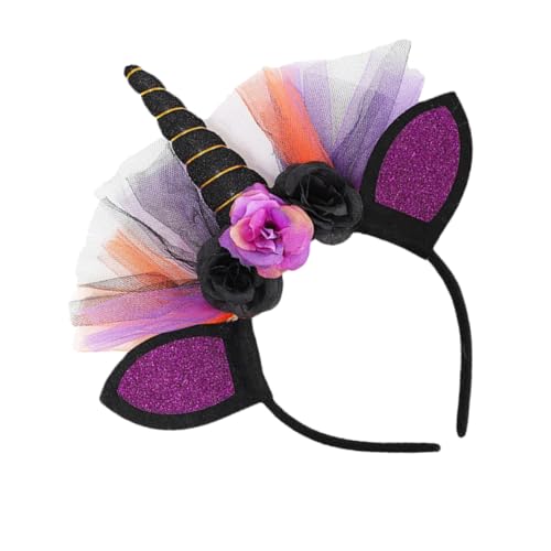 VILLFUL Halloween Einhorn Haarreif mit Horn Leichtes Stirnband für Modischer Haarschmuck für Halloween Karneval und Cosplay Komfortabel und Auffällig von VILLFUL