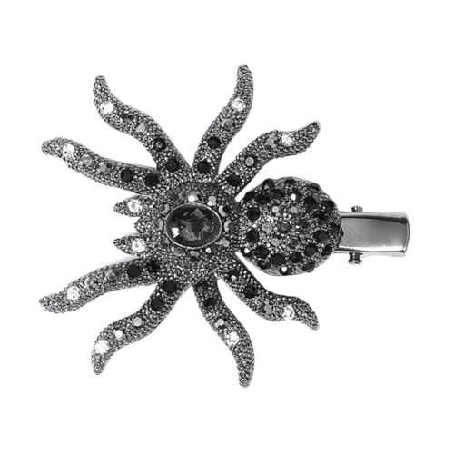 VILLFUL Halloween Haarspange mit Strass Spinne Eleganter Haarschmuck für Damen und Mädchen Glamouröser Haarklammer Clip für Party Cosplay und Festliche Anlässe von VILLFUL
