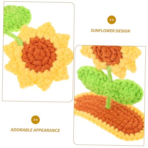 VILLFUL Handgefertigte Häkel Sonnenblumen Haarklammer aus Wolle und Dekorative Haarspange für Dickes Haar Vielseitig Bequem und Modisch Passend zu Kleidern Jeans und Shirts von VILLFUL